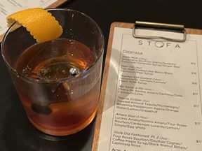 An Old Fashioned Cocktail at Stofa Restaurant