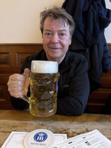 One litre of Hofbräuhaus Original beer.