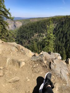 Enjoying the view from the Kettle Valley Railway in the Okanagan Valley
