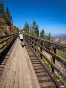The Kettle Valley Railway Cycling trail in the Okanagan Valley British Columbia