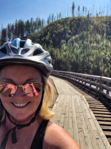 Enjoying The Kettle Valley Rail Trail in the Okanagan Valley British Columbia