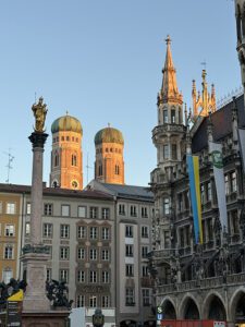 Frauenkirche from Marienplatz in Munich