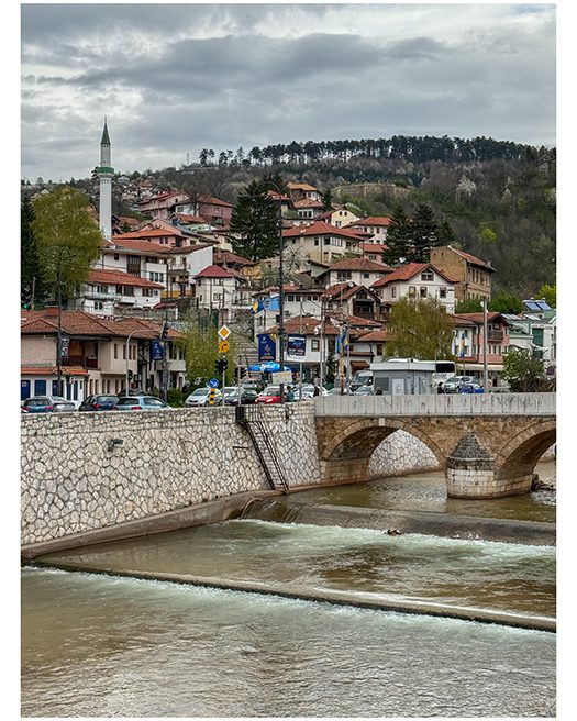 Old Town on the Miljacka River in Sarajevo