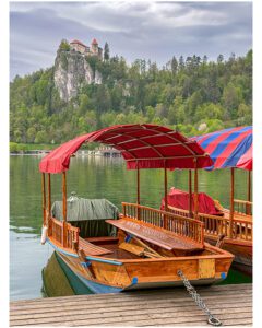 Pletna Boats and Bled Castle
