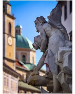 Robba Fountain in Ljubljana Slovenia