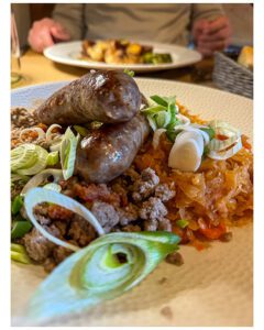 Sausage and Cabbage at Old Cellar Lake Bled