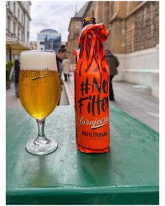 Street side beer at Klopa Restaurant in Sarajevo