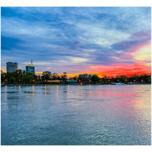 Sunset on the Sava River in Belgrade