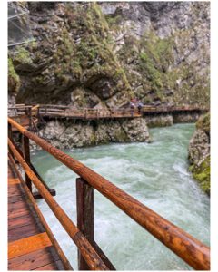 The elevated platforms around Vintgar Gorge Slovenia