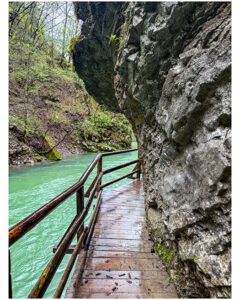 The elevated platforms around Vintgar Gorge Slovenia