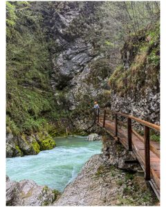 The elevated platforms around Vintgar Gorge Slovenia