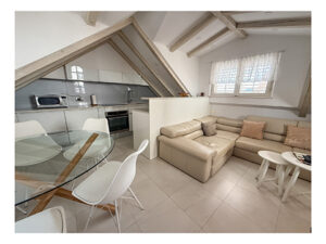 Living room and kitchen in our Dubrovnik vacation rental