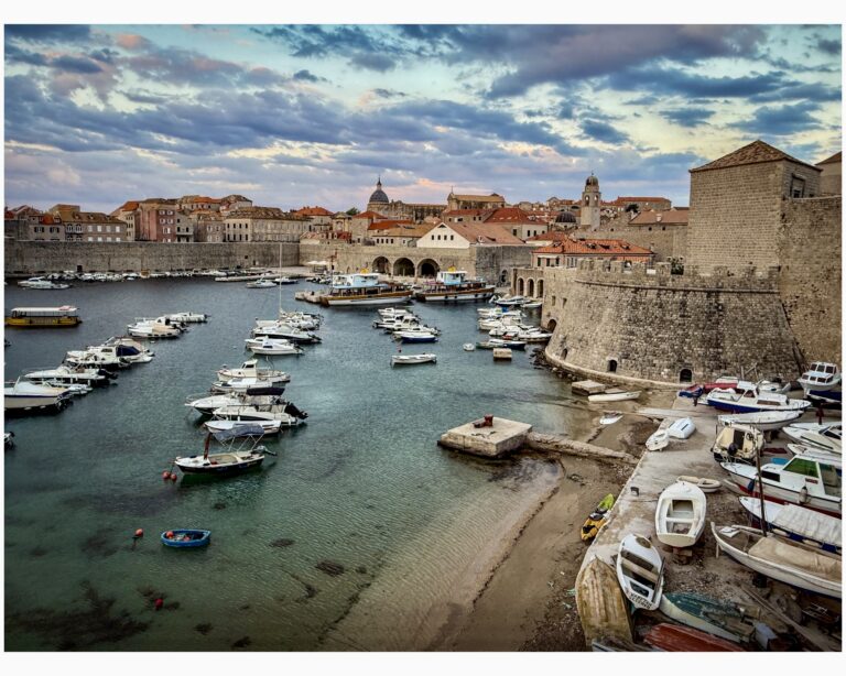Morning breaks over the Dubrovnik harbour