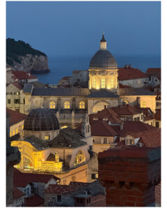 Night time view from our Dubrovnik vacation rental
