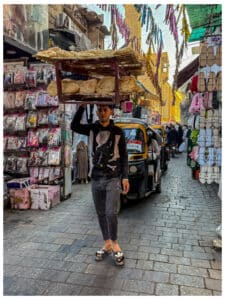 Bread carrier in the market.