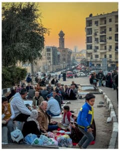 Families and friends gathering to break their fast.