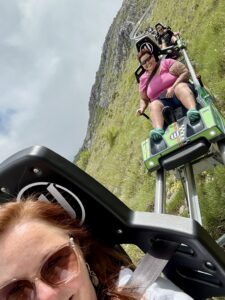 Enjoying the coaster.