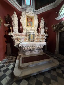 The altar at Our Lady of the Rocks