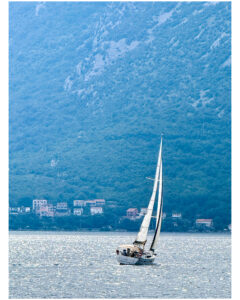 Sailing in the Bay of Kotor, Montenegro