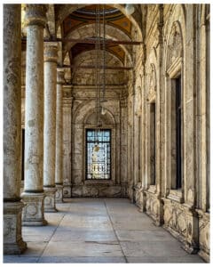 Hallway inside the courtyard of The Great Mosque